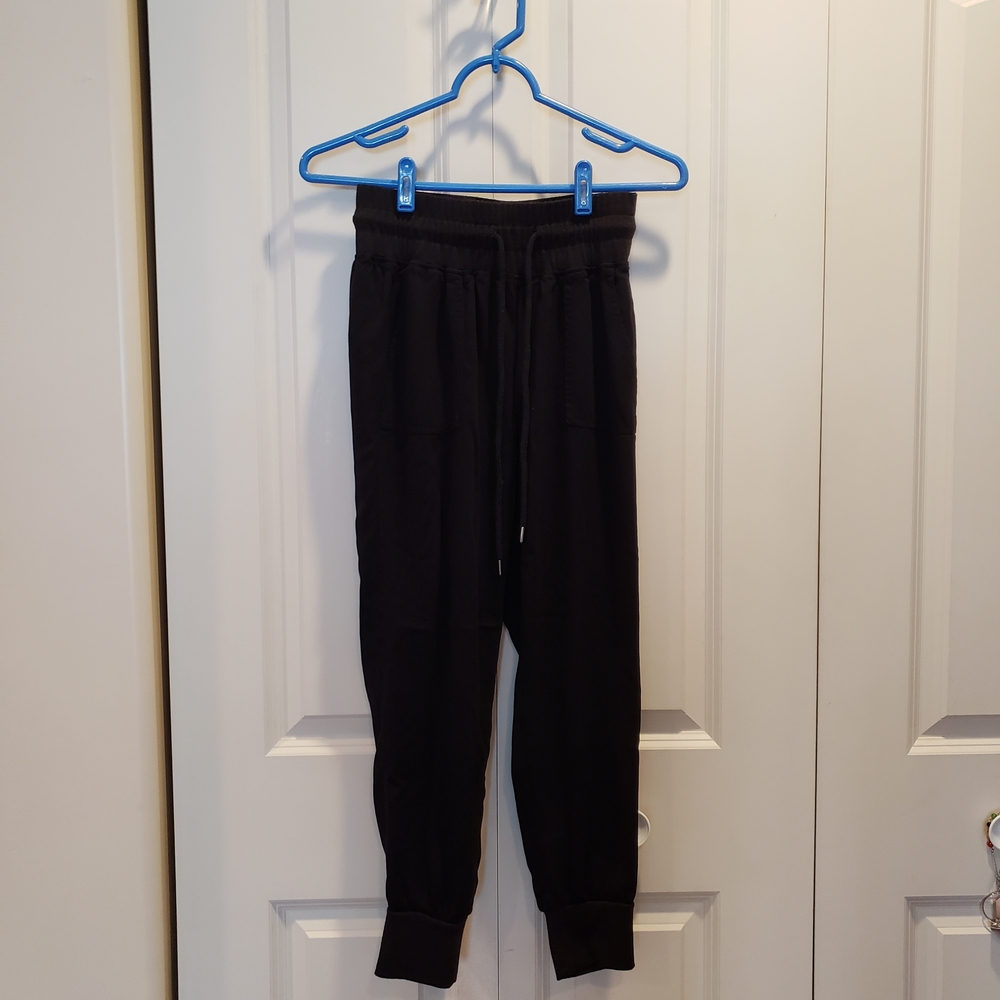 Rewash Black Cuffed Elastic Drawsting Waist Jogging Pants With Pockets Size S